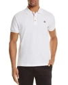 Moncler Logo Patch Jersey Short Sleeve Polo Shirt In White