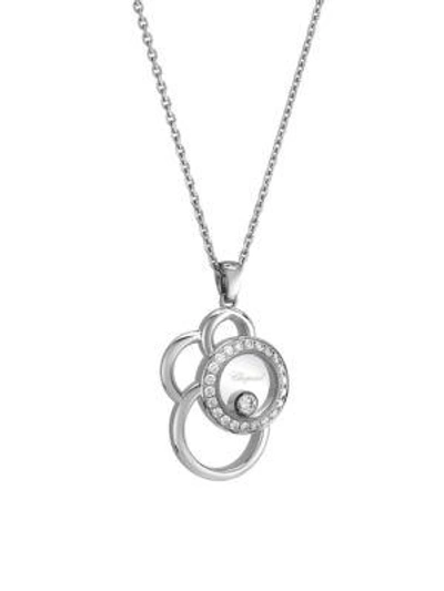 Shop Chopard Happy Dreams 18k White Gold Diamond Pendant Necklace
