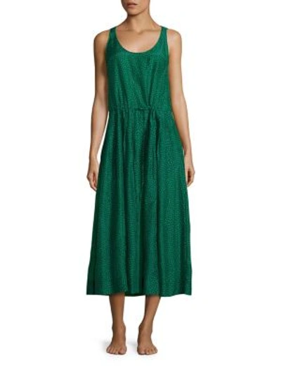 Diane Von Furstenberg Sleeveless Drawstring Dress In Dalton Green