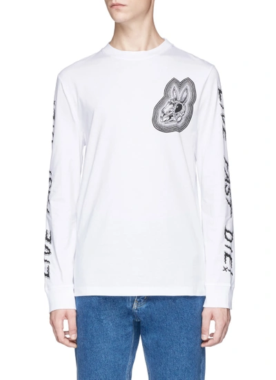 Shop Mcq By Alexander Mcqueen 'bunny Be Here Now' Print Long Sleeve T-shirt