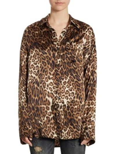 Shop R13 Boy Leopard-print Silk Shirt