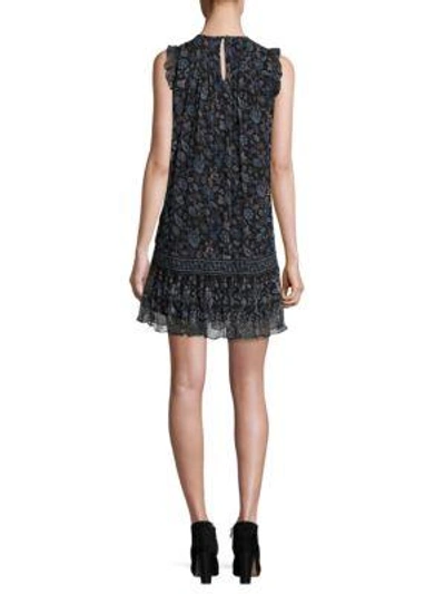 Shop Joie Tahoma B Floral Silk Shift Dress In Coralwood