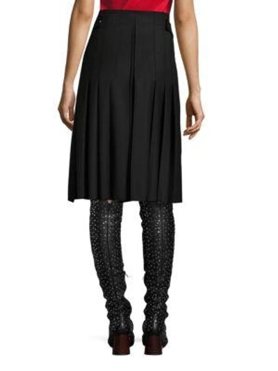 Shop Helmut Lang Pleated Kilt Skirt In Black