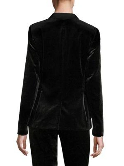 Shop Escada Brikenant Velvet Tuxedo Jacket In Black