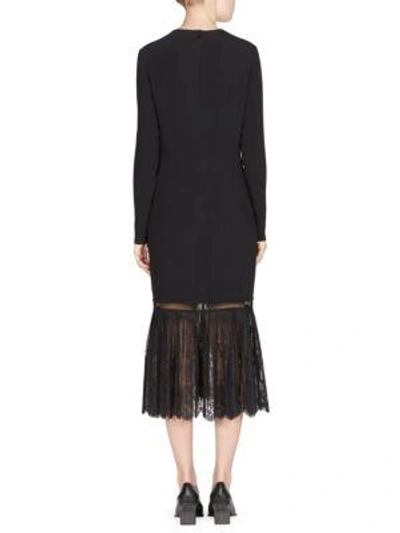 Shop Stella Mccartney Lace Hem Dress In Black