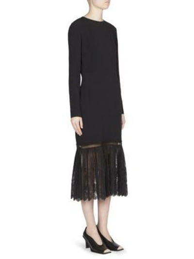 Shop Stella Mccartney Lace Hem Dress In Black