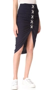 VERONICA BEARD MARLOW LACE UP RUCHED SKIRT