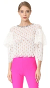 MONIQUE LHUILLIER RUFFLED BLOUSE