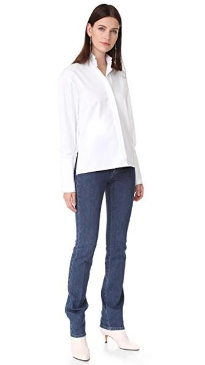 Shop Dion Lee Quarter Fray Shirt In White