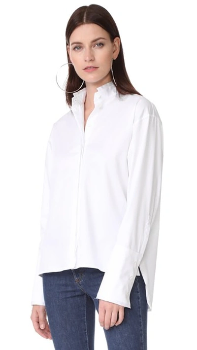 Dion Lee Quarter Fray Shirt In White