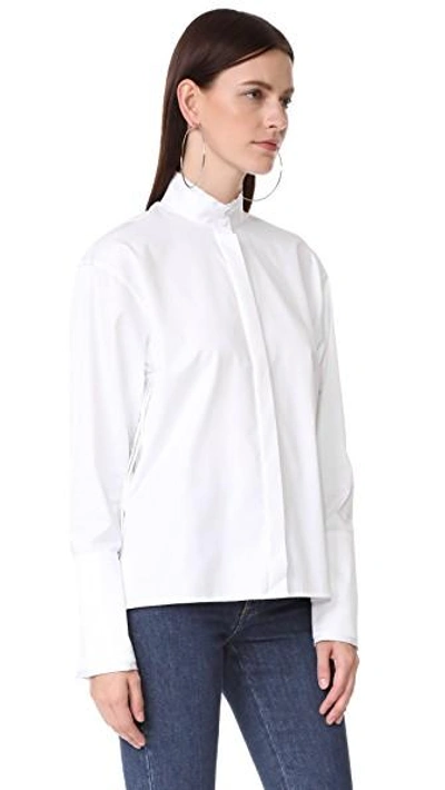 Shop Dion Lee Quarter Fray Shirt In White