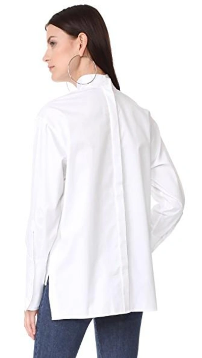 Shop Dion Lee Quarter Fray Shirt In White