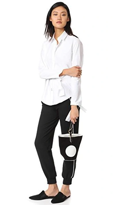 Shop Diane Von Furstenberg Mini Steamer Bag In Black/ivory