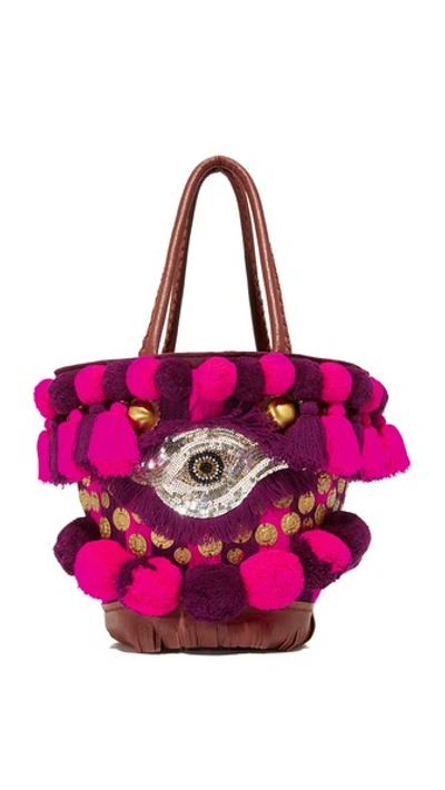 Figue Imani Samui Mini Tuk Tuk Shoulder Bag In Utopian Plum/hot Pink