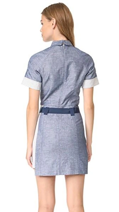 Shop Grey Jason Wu Short Sleeve Shirtdress In Light Indigo