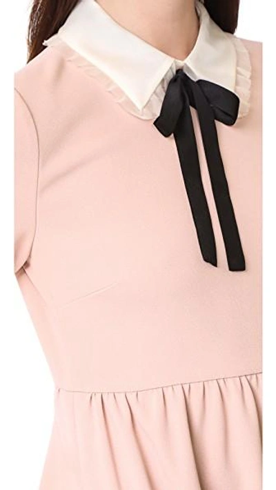 Shop Red Valentino Collared Dress In Nude/ivory