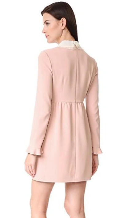 Shop Red Valentino Collared Dress In Nude/ivory
