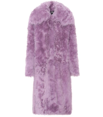 Tom Ford Oversized Teddy Shearling Fur Coat In Eew Laveeder