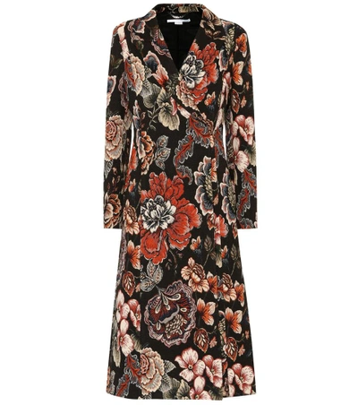 Shop Stella Mccartney Floral-jacquard Coat In Multicoloured