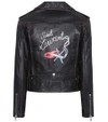 SAINT LAURENT PRINTED LEATHER MOTO JACKET,P00263804