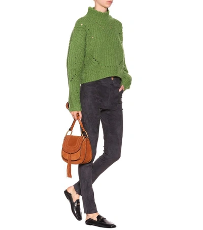 Shop Isabel Marant Farren Wool And Alpaca-blend Sweater In Peridot Greee