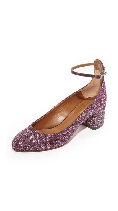 Aquazzura Alix 50 Glitter Pumps In Pink