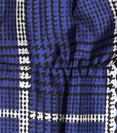 Shop Oscar De La Renta Printed Silk Dress In Lapis