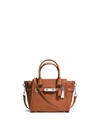 COACH Small Swagger Satchel 21 in Pebble Leather,2597792SADDLE/SILVER
