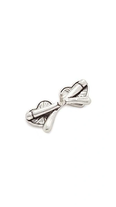 Shop Marc Jacobs Heart Sunglasses Pin In Antique Silver