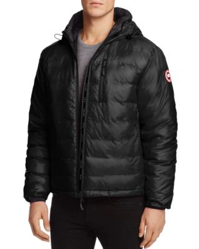 Shop Canada Goose Lodge Hooded Down Jacket In Black