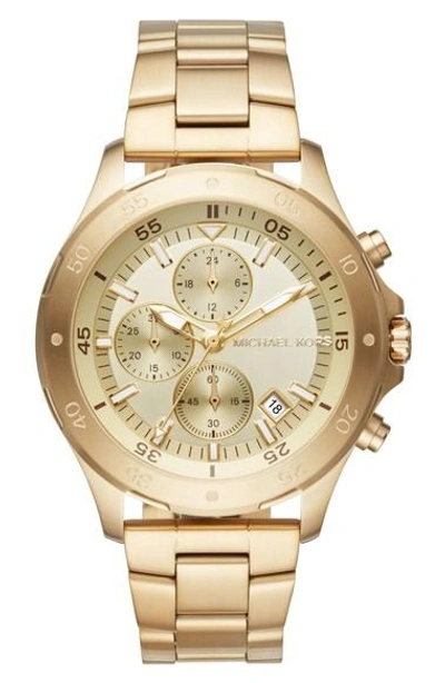 Shop Michael Kors Walsh Chronograph Bracelet Watch, 44mm In Gold