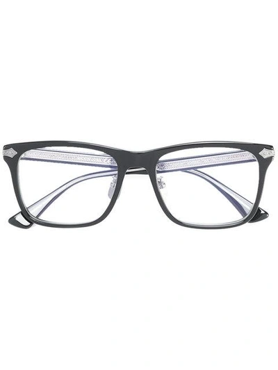 Shop Gucci Embossed Titanium Square Glasses