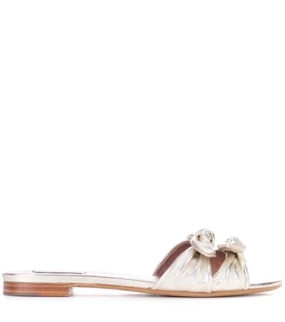 Shop Tabitha Simmons Cleo Metallic Leather Sandals In Champagee Metallic