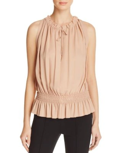 Shop Theory Dezzie Classic Georgette Blouse In Pale Rose