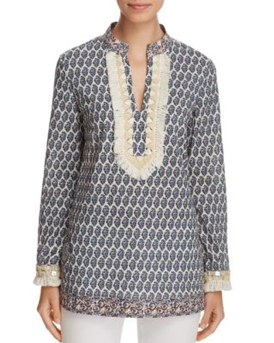 Shop Tory Burch Tory Embellished Tunic In New Ivory