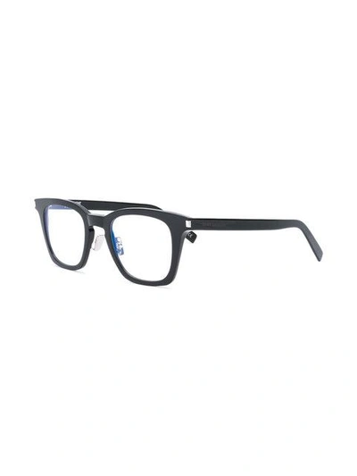 Shop Saint Laurent Square Frame Glasses In Black