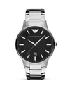 EMPORIO ARMANI SILVER AND BLACK STAINLESS STEEL WATCH, 43MM,AR2457