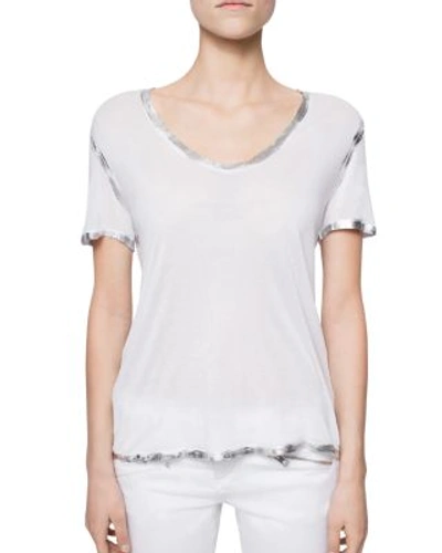 Shop Zadig & Voltaire Tino Foil T-shirt In White