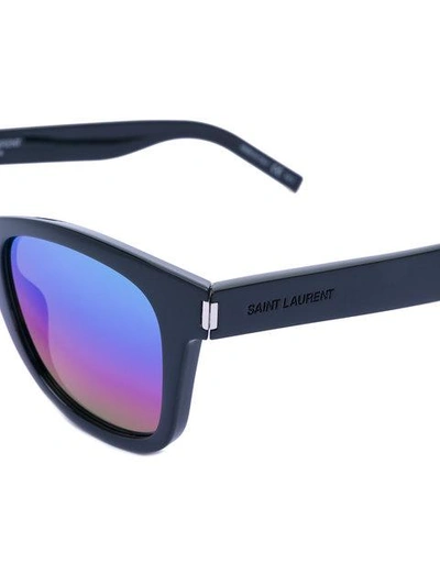 Shop Saint Laurent Eyewear Rainbow Lens Sunglasses - Black