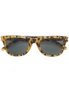 Saint Laurent Eyewear Leopard Print Sunglasses - Yellow