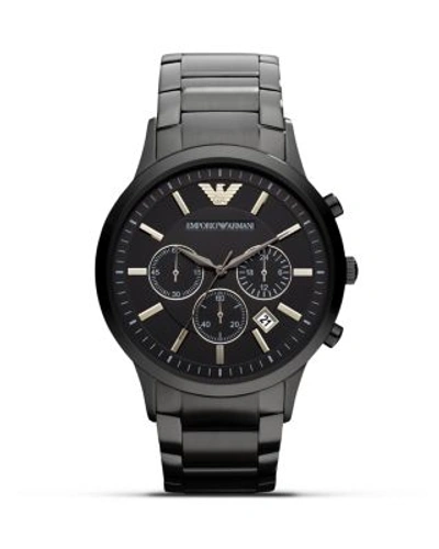 Emporio Armani Watch, Chronograph Black Ion Plated Stainless Steel Bracelet 43mm Ar2453