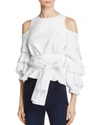JOA COLD-SHOULDER RUFFLE SLEEVE TOP - 100% EXCLUSIVE,BC5634