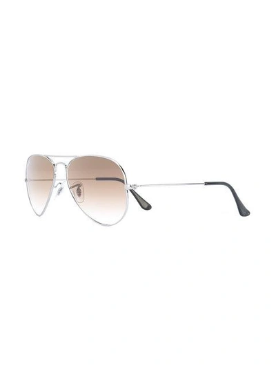 Shop Ray Ban Aviator Sunglasses In Metallic