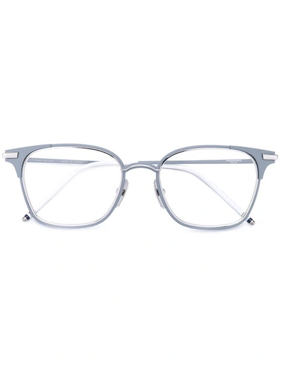 Shop Thom Browne Matte Grey Optical Glasses