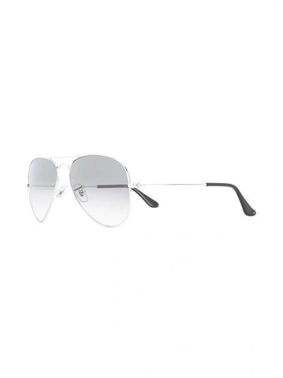 Shop Ray Ban Aviator Sunglasses In Metallic