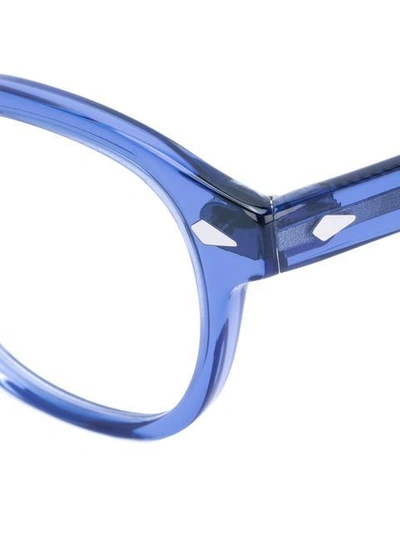 Shop Moscot Round Frame Glasses In Blue