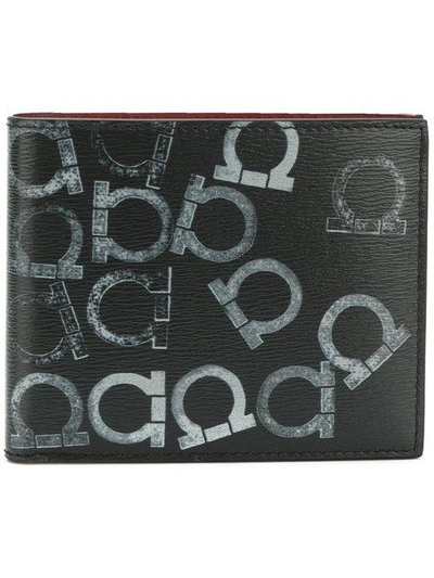 Shop Ferragamo Salvatore  Printed Leather Wallet - Grey