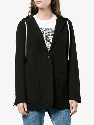 Shop Helmut Lang Hooded Blazer Jacket