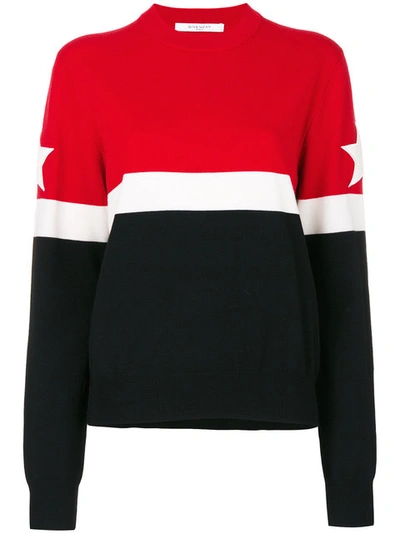 Givenchy Appliquéd Striped Wool-blend Sweater In Multicolor