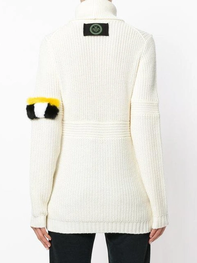 Shop Mr & Mrs Italy Roll Neck Patched Jumper In Neutrals